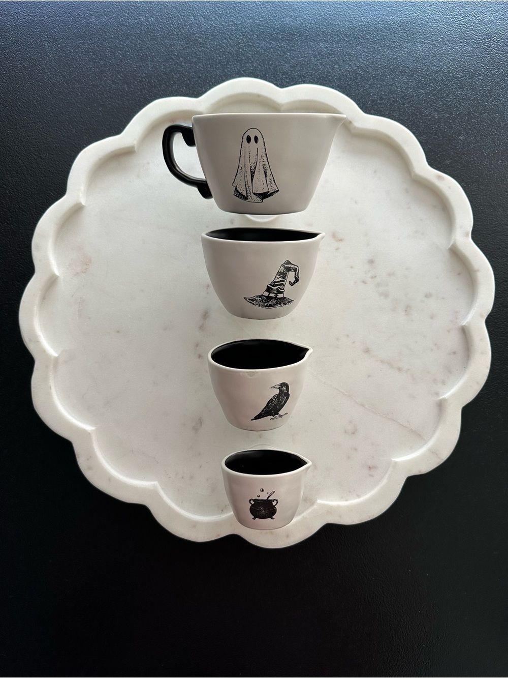 Rae Dunn Artisan Collection Ghost Measuring Cups Set of 4